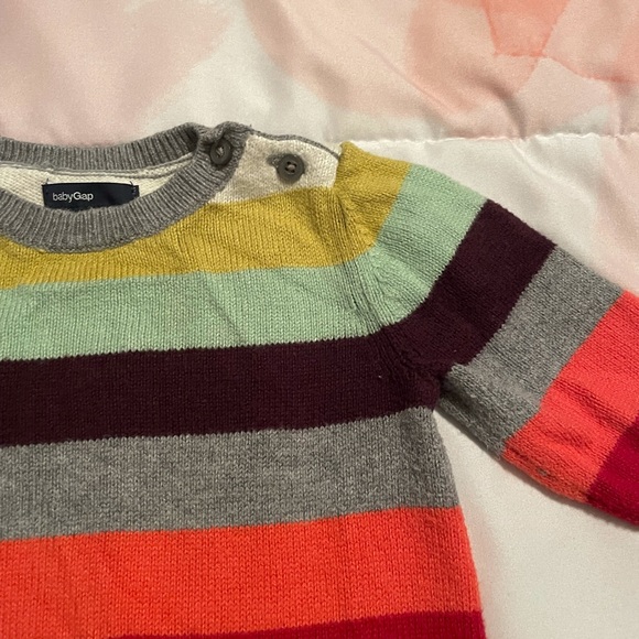 Gap Rainbow Stripe Sweater Bodysuit Size 6-12 mo - Picture 3 of 3